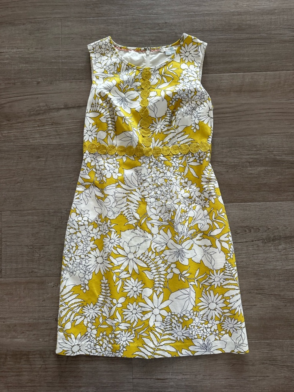 Boden Yellow and White Floral Mini Dress